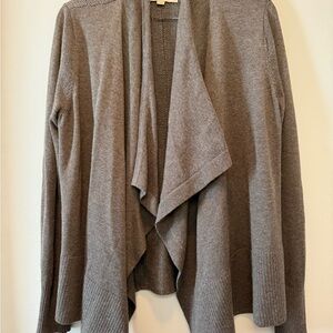 LOFT Brown Merino Wool Open Front Cardigan